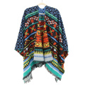 Loja de moda cashmere malha poncho wraps pashmina feminino lenço de inverno listrado tassel suéter lenços de xale quente para senhoras